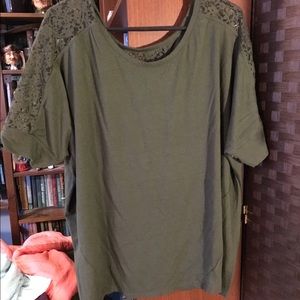 Olive lace blouse