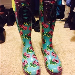 Rain boots, Betsey Johnson size 8