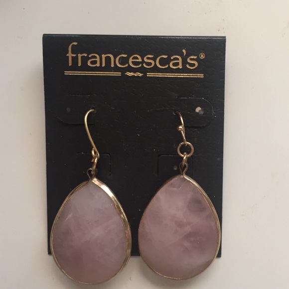 BEAUTIFUL LARGE ROSE QUARTZ EARRINGS 💗 new