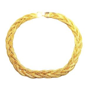 -- Vintage Gold Braided Necklace --
