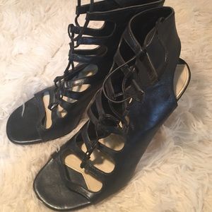 Via Spiga size 6.5 Black Metallic High Heels