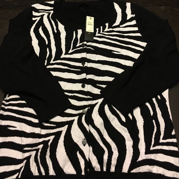 Talbots Zebra cardigan