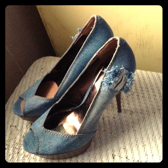 Denim heels
