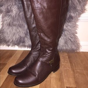 Brown riding boots