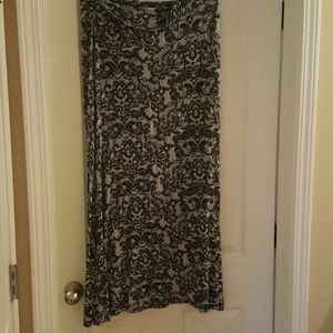 Black and white maxi skirt