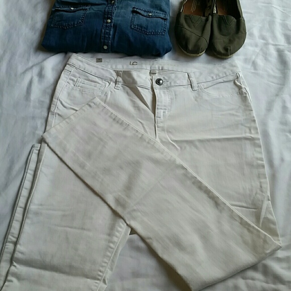 White LC Lauren Conrad Straight Leg Jeans sz 12