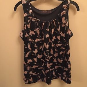 The Limited light pink and black sleeveless top.