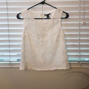 white floral blouse
