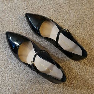 Franco sarto black patent leather wedge heels NWOT