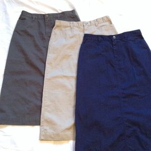 Bundle of 3 Skirts - Grey, Blue, and Tan