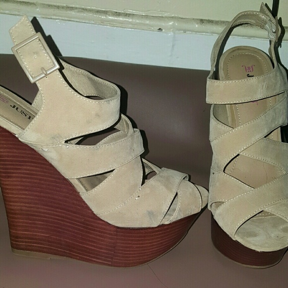 Tan Wedge Sandals - Picture 3 of 4