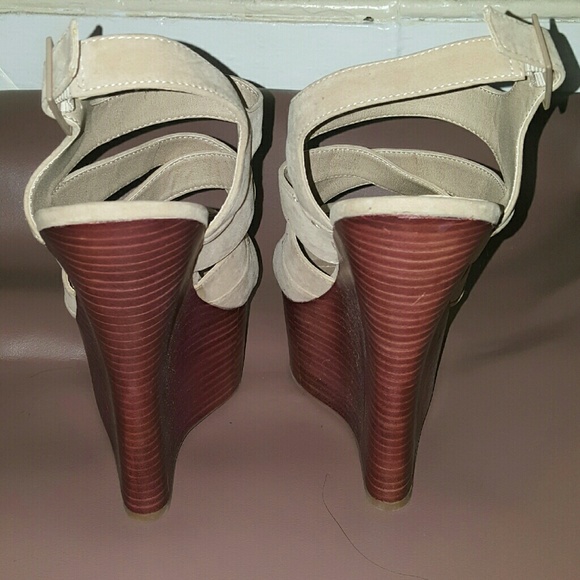Tan Wedge Sandals - Picture 4 of 4