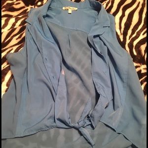 Blue sleeveless shirt
