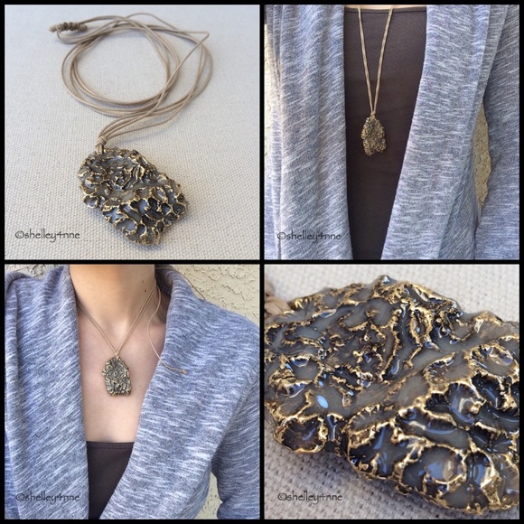 Enameled Coral Pendant w/ Mocha Cord - Picture 4 of 4