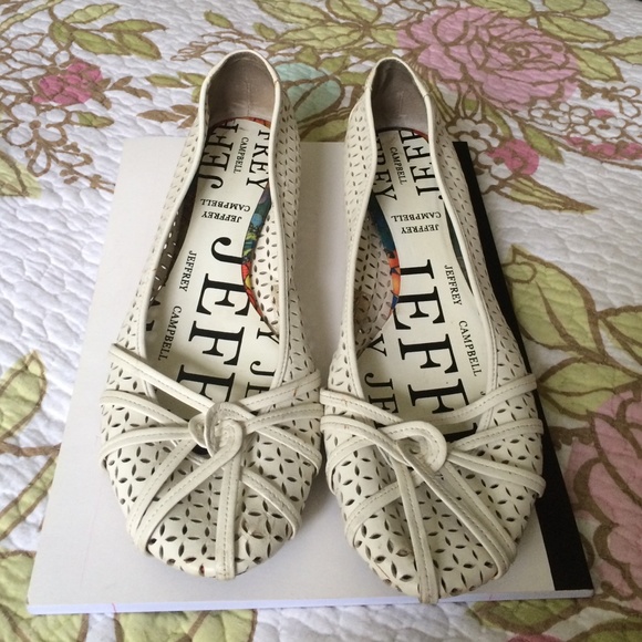 Jeffrey Campbell White Perforated Kitten Heel