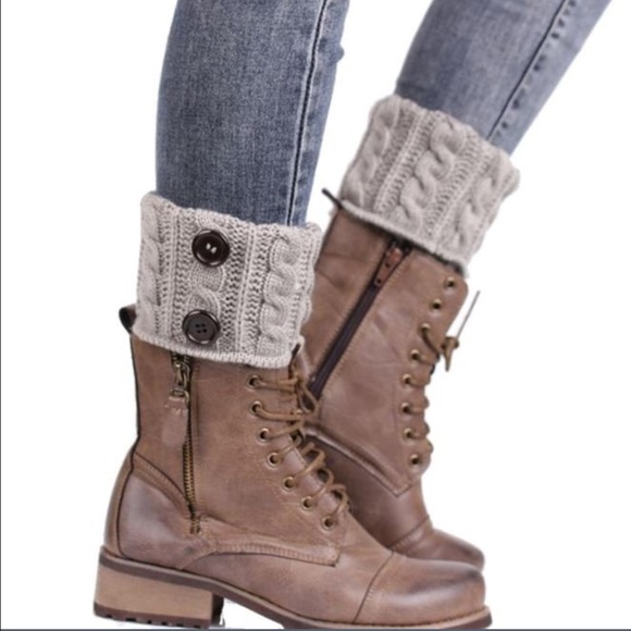 Cozy Cable knitted Gray Leg Warmer Butt Cuffs - Picture 2 of 2