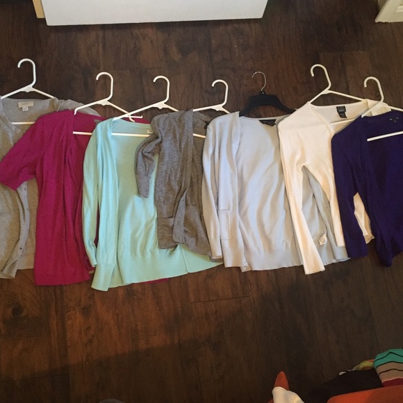 7 cardigans, different brands