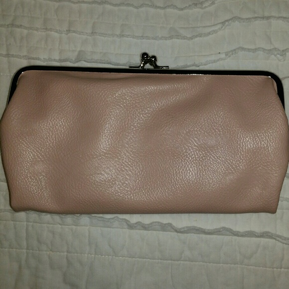 Blush colored clutch