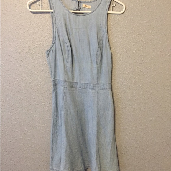 XS Hollister denim skater dress with open back