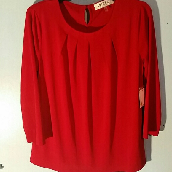 Red Kasper long sleeve blouse