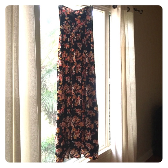 Asos Sweetheart Cut Floral Maxi Dress