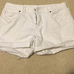 Madewell white denim shorts