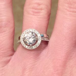 CZ Sterling Silver Engagement/Wedding Ring