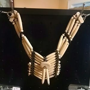 Bone mini breast plate choker
