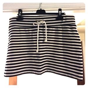 Jcrew knot stripe skirt - navy and white
