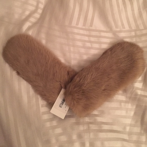 Rabbit fur mittens