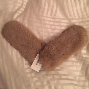 Rabbit fur mittens