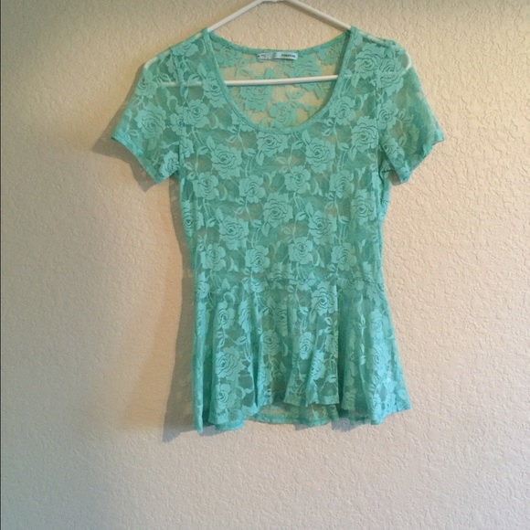 Mint lace shirt