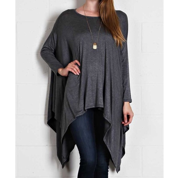 Asymmetric Hem Long Sleeve Top - Picture 3 of 3