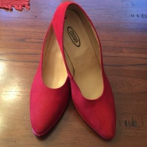 Cougar Red Suede Platform Heels