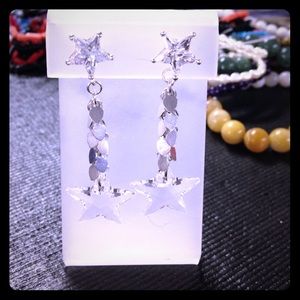 Earrings. Sterling silver and cubic zirconia.