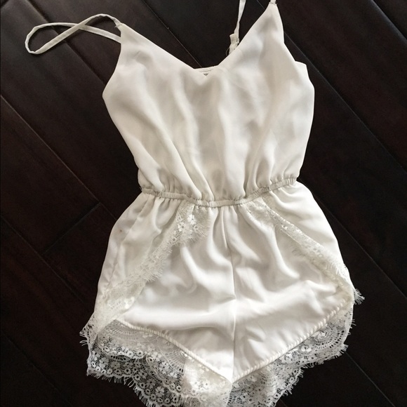 White lace Romper