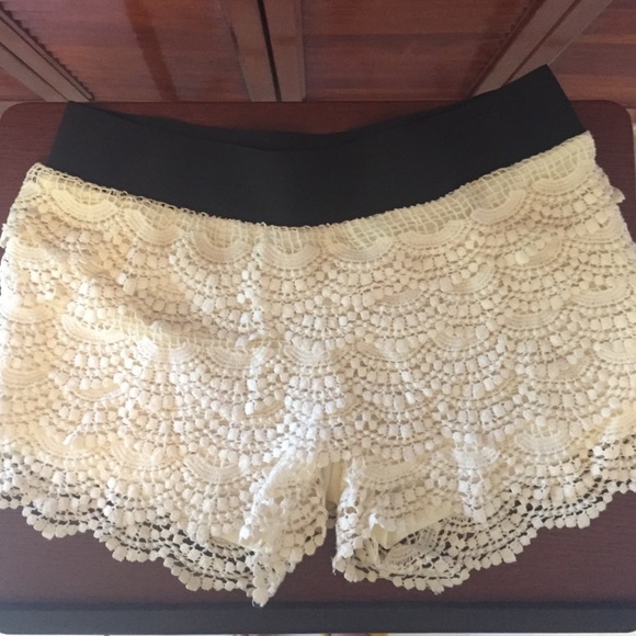 Lace shorts.
