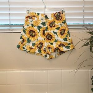 high waisted sunflower shorts
