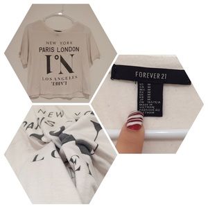 NY PARIS LONDON LA CROP TOP