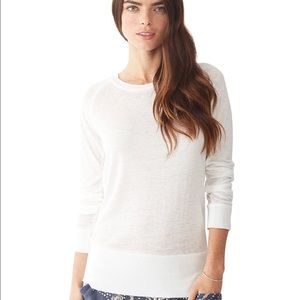 -- Vintage White Burnout Raglan Top --