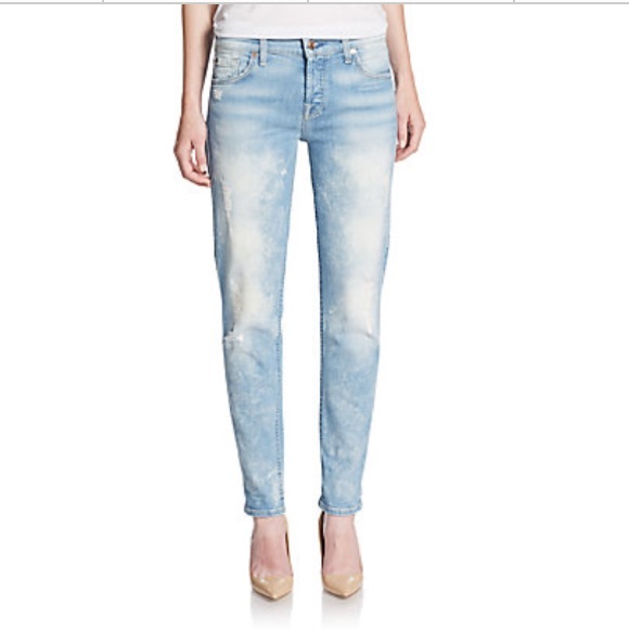 7 For All Mankind boyfriend distressed jeans - Picture 1 of 4