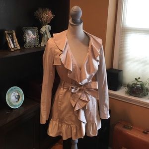 Springtime Trench Coat with Ruffle Detail