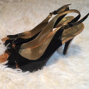 Guess by Marciano size 7 Shiny Black High Heels