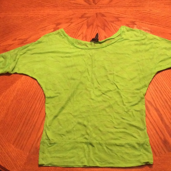 Lime green sheer top