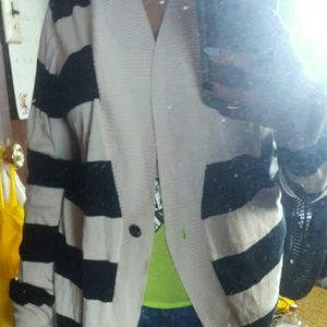 Black & white stripe cardigan