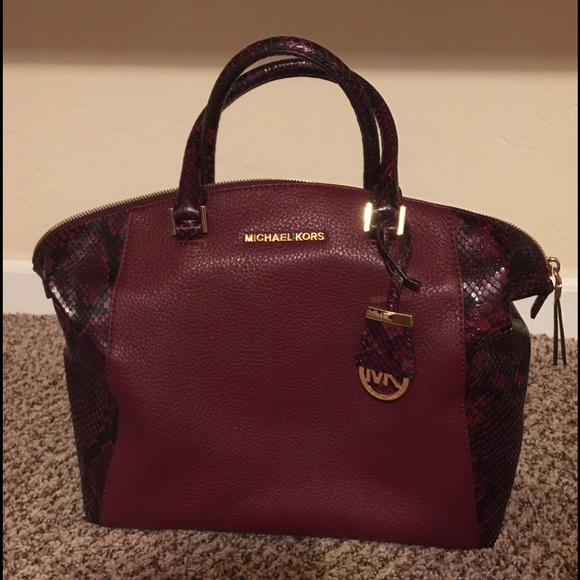 Micheal Kors Merlot Snake Skin Riley