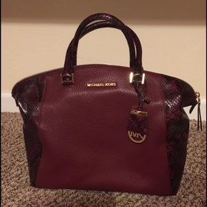 Micheal Kors Merlot Snake Skin Riley
