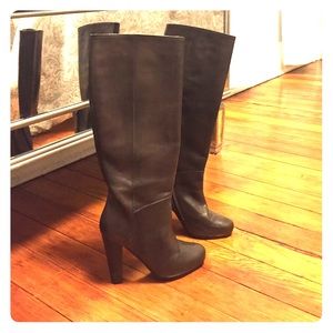 Chocolate Brown Heeled Boots - image 1