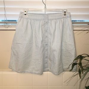 high waisted denim skirt