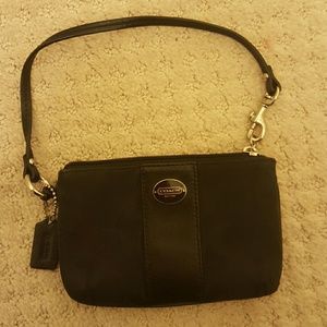 Coach signature black wristlet
